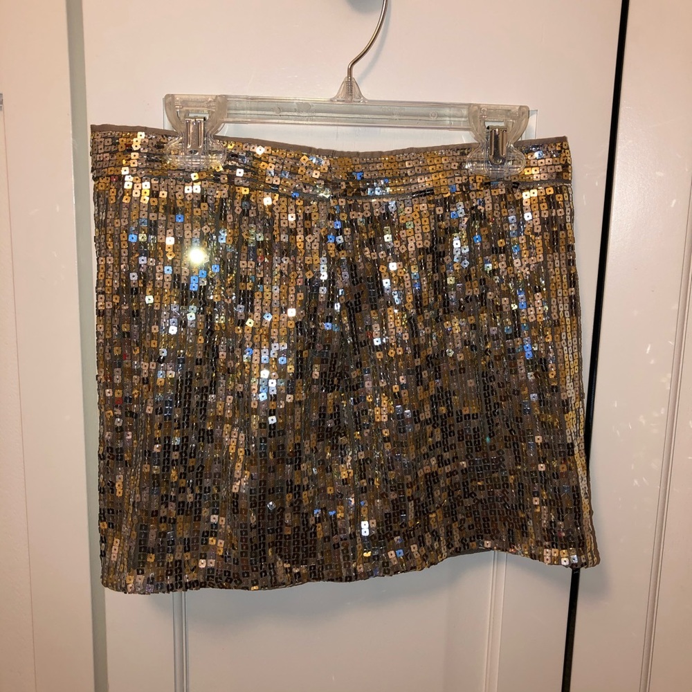 Silver & gold sequin skirt